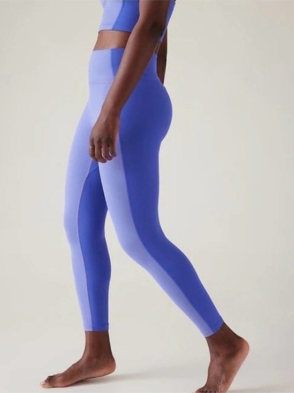 Athleta Transcend Colorblock 7/8 Tight Leggings, Lazurite Blue, Size M